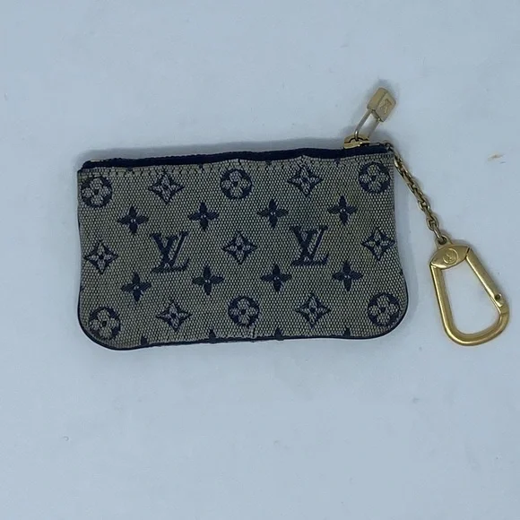 Louis Vuitton Monogram MiniLin Pochette Cles Coin Purse Blue